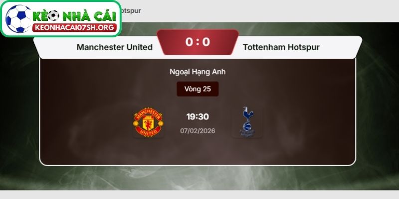 Nhận định bóng đá Manchester United vs Tottenham Hotspur (19:30 07/02| Ngoại hạng Anh) 4 Kèo Nhà Cái Sh dự đoán tỷ số trận Manchester United vs Tottenham Hotspur