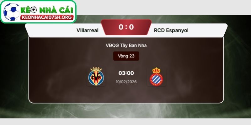 Nhận định bóng đá Villarreal vs Espanyol (03:00 10/02| La Liga) 4 Kèo Nhà Cái Sh dự đoán tỷ số trận Villarreal vs Espanyol